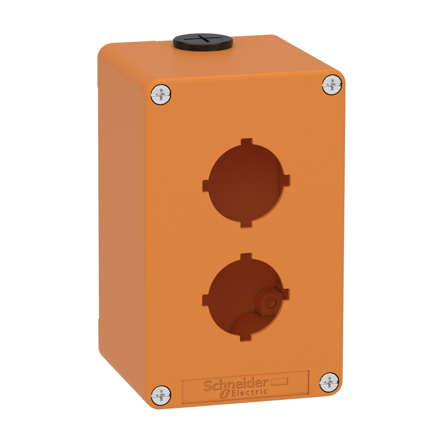 xapo2602 Schneider Electric Orange Die Cast Zinc Harmony Empty Control Station - 2 Hole 30 mm Diameter