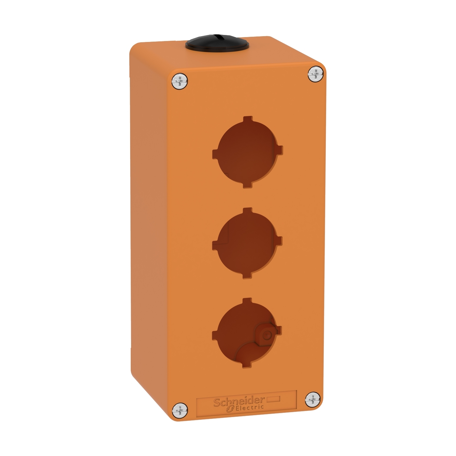 xapo3603 Schneider Electric Orange Die Cast Zinc Harmony Empty Control Station - 3 Hole 30 mm Diameter