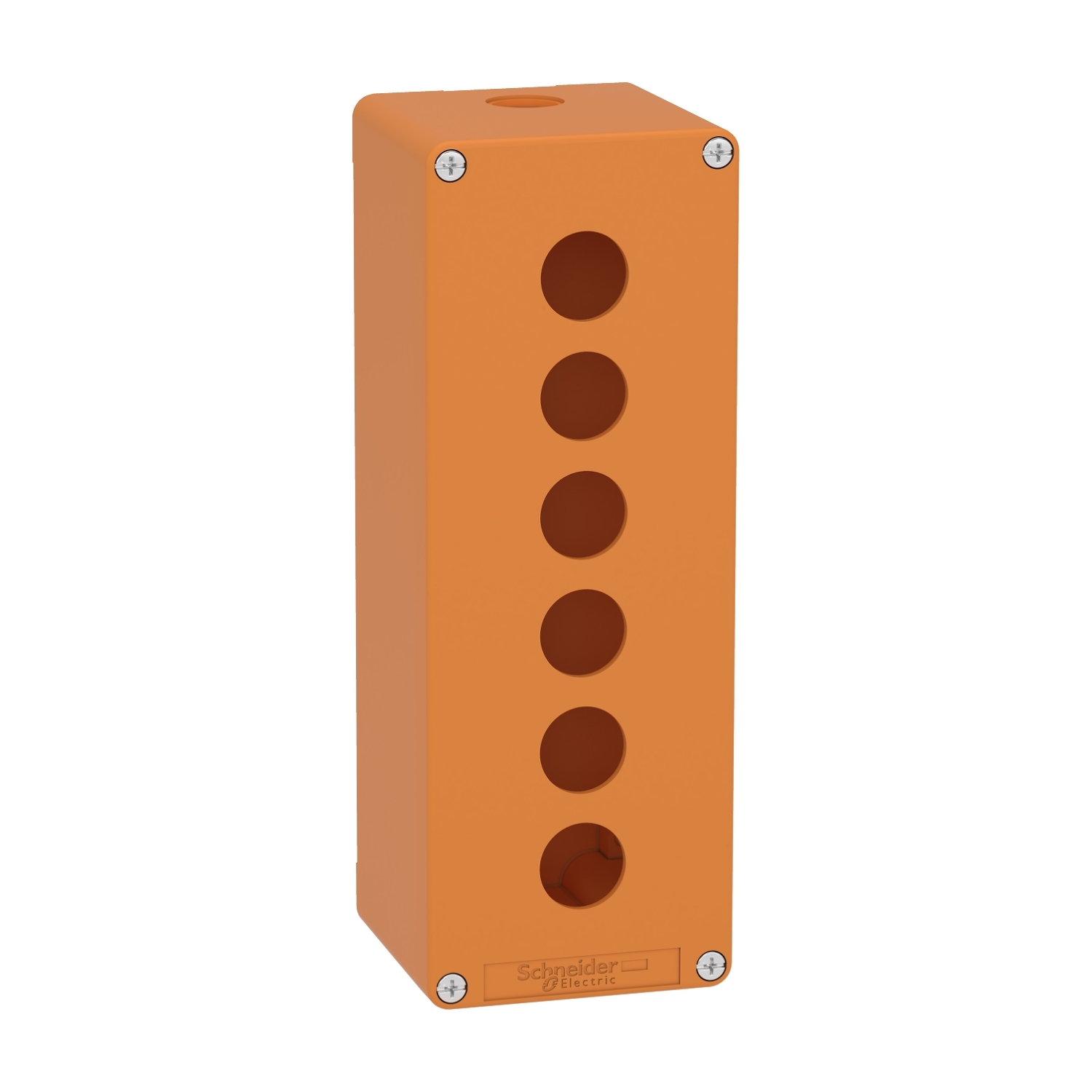 xapo4506 Schneider Electric Orange Die Cast Zinc Harmony Empty Control Station - 6 Hole 22 mm Diameter