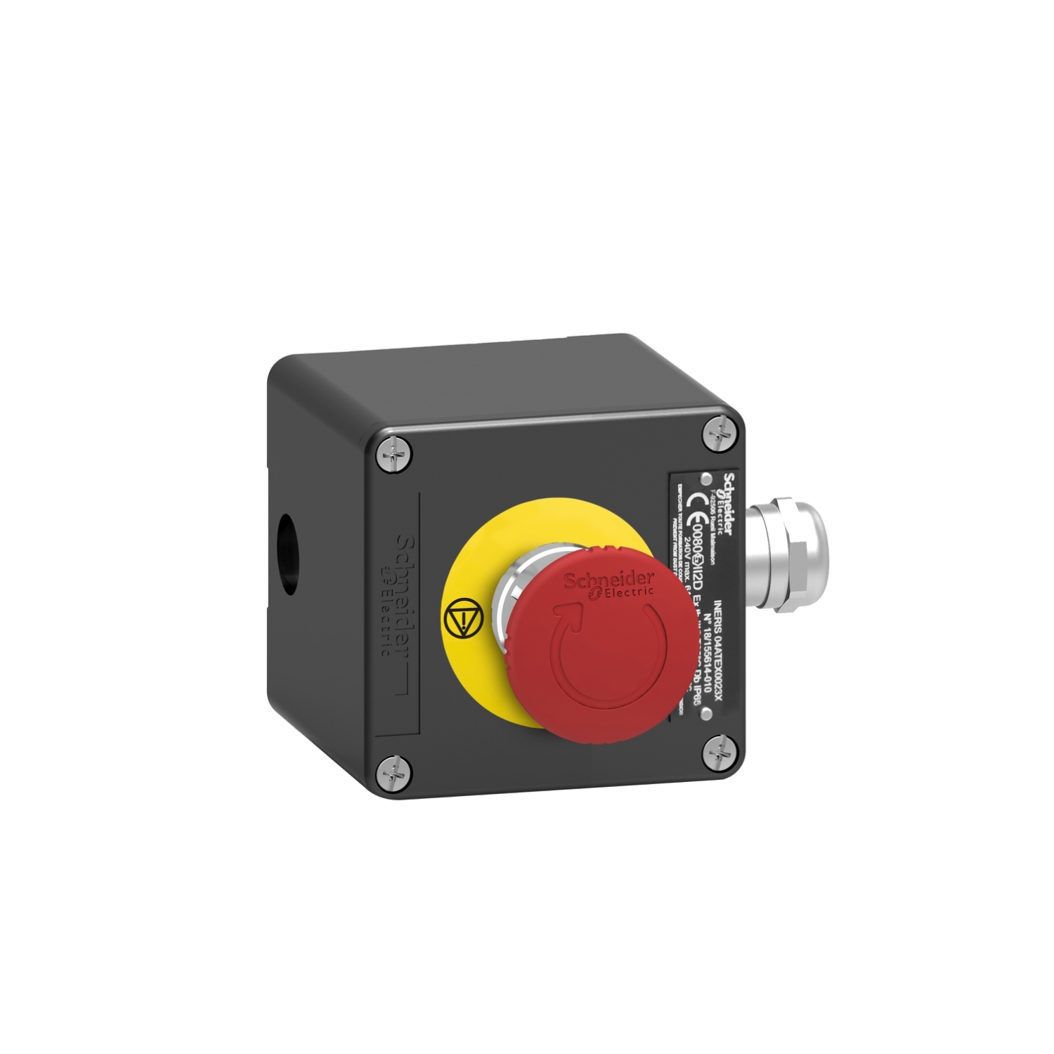 Schneider Electric Turn to Release Control Station Switch - 1 NC/1 NC, Metal, Red, IP65