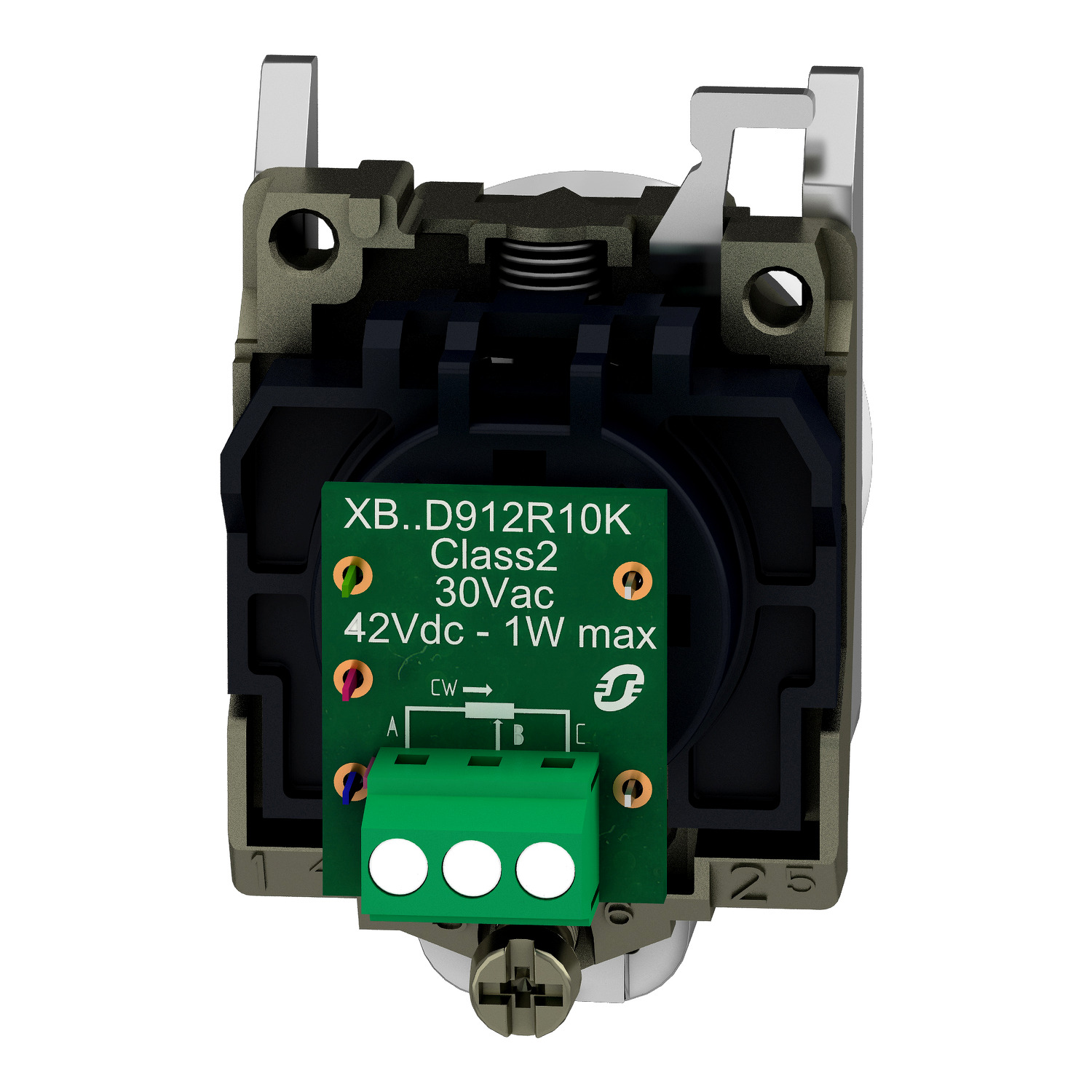 xb4bd912r4k7 Schneider Electric Harmony XB4 4.7 kΩ Rotary Potentiometer 1-Gang Panel Mount, XB4BD912R4K7