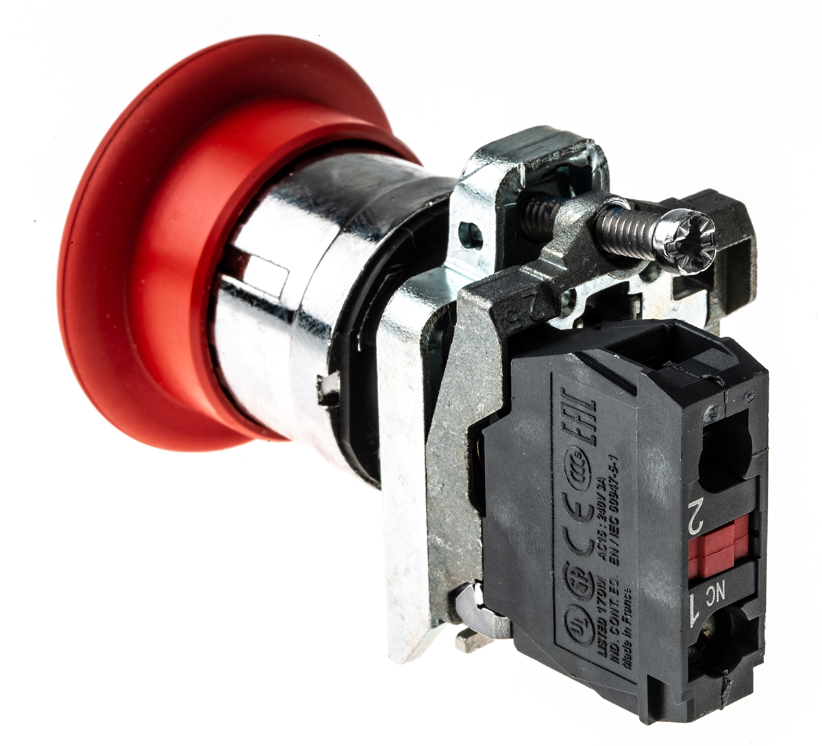 xb4bs9442 Schneider Electric Harmony Series Key Release Emergency Stop Push Button, Panel Mount, 22 mm Cutout, 1 NC, IP66, IP67,