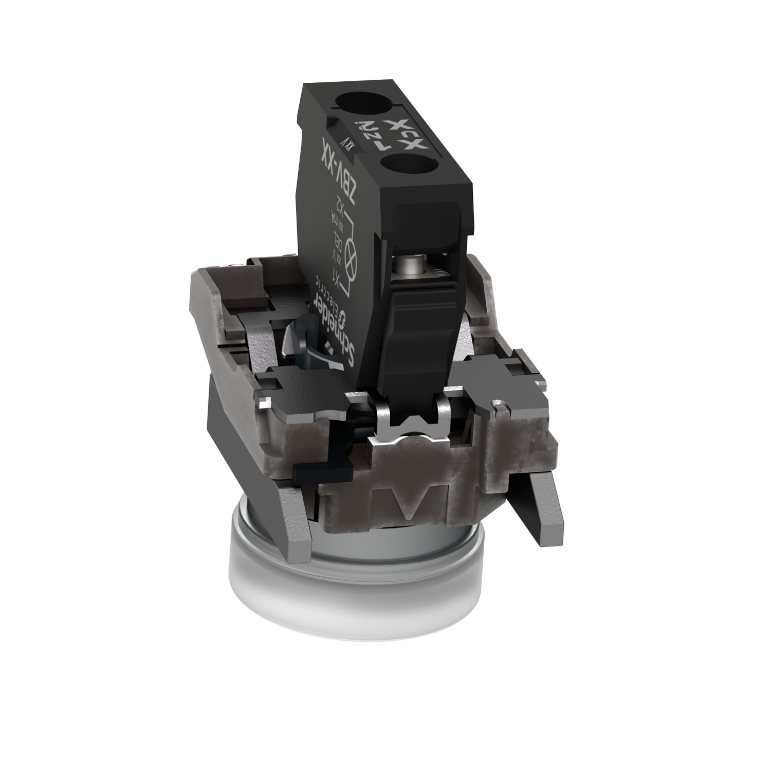 xb4bvb1 Schneider Electric, Harmony XB4, Panel Mount White LED Pilot Light, 22 mm Cutout, IP66, IP67, IP69K, Round, 24V ac/dc