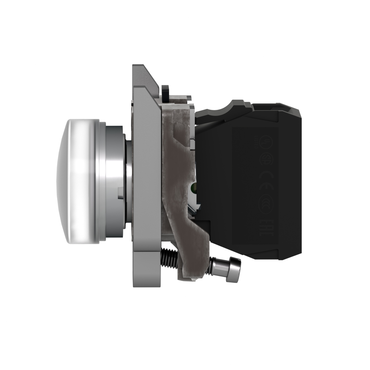 xb4bvb1 Schneider Electric, Harmony XB4, Panel Mount White LED Pilot Light, 22 mm Cutout, IP66, IP67, IP69K, Round, 24V ac/dc