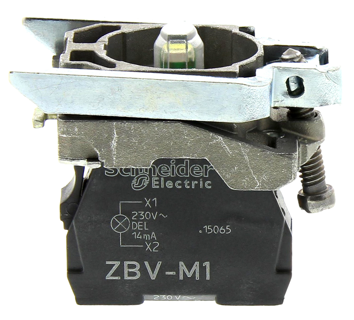 xb4bvm1 Schneider Electric, Harmony XB4, Panel Mount White LED Pilot Light, 22 mm Cutout, IP66, IP67, IP69K, Round, 240V ac