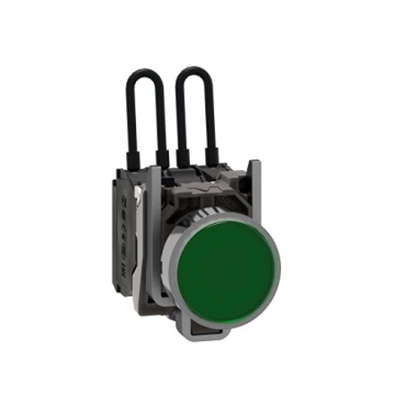 Schneider Electric, XB4, Panel Mount Green LED Pilot Light Complete Unit, 22.5 mm Cutout, IP66, IP67, IP69K, Round, 120V