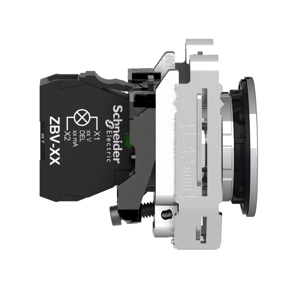 xb4fvg1 Schneider Electric, Harmony XB4, Flush White LED Pilot Light, 30 mm Cutout, IP67, IP69, IP66, Round, 100V ac, 132 V ac