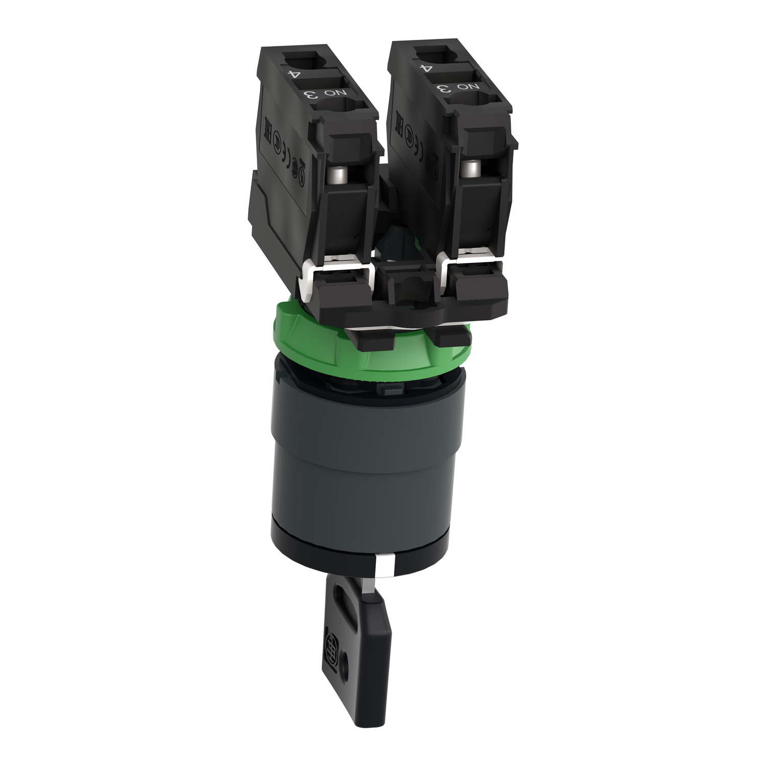xb5ag33 Schneider Electric IP66, IP69K, IP67, IP69 Key Switch, 2 NO, 10A 3-Way 455-Key