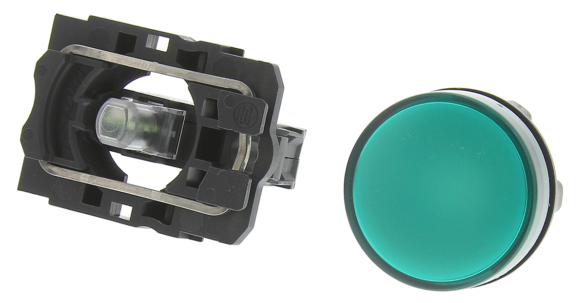 Schneider Electric, Harmony, Panel Mount Green LED Pilot Light, 22 mm Cutout, IP67, IP69K, IP66, Round