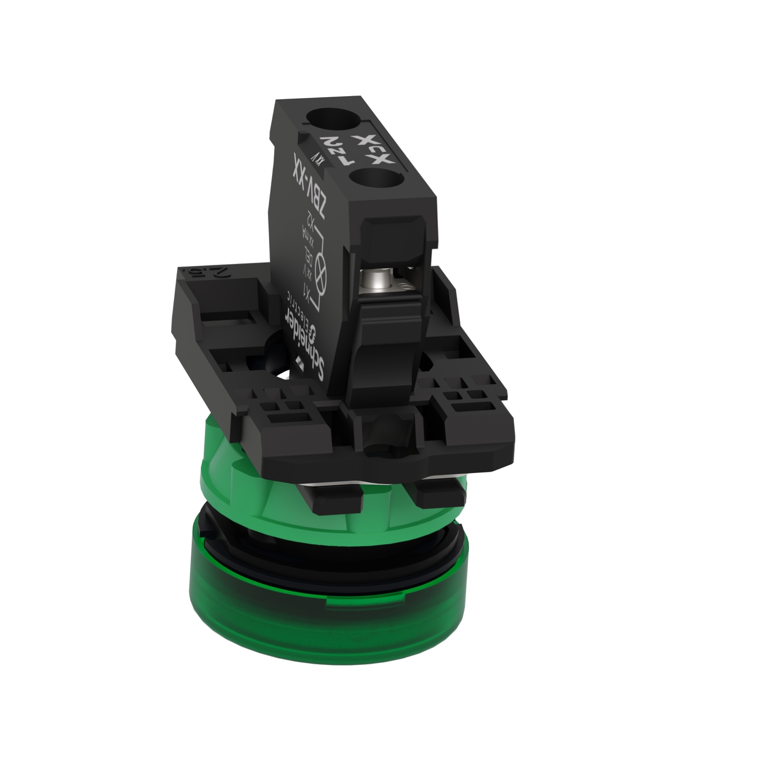 xb5avb3 Schneider Electric, Harmony, Panel Mount Green LED Pilot Light, 22 mm Cutout, IP67, IP69K, IP66, Round