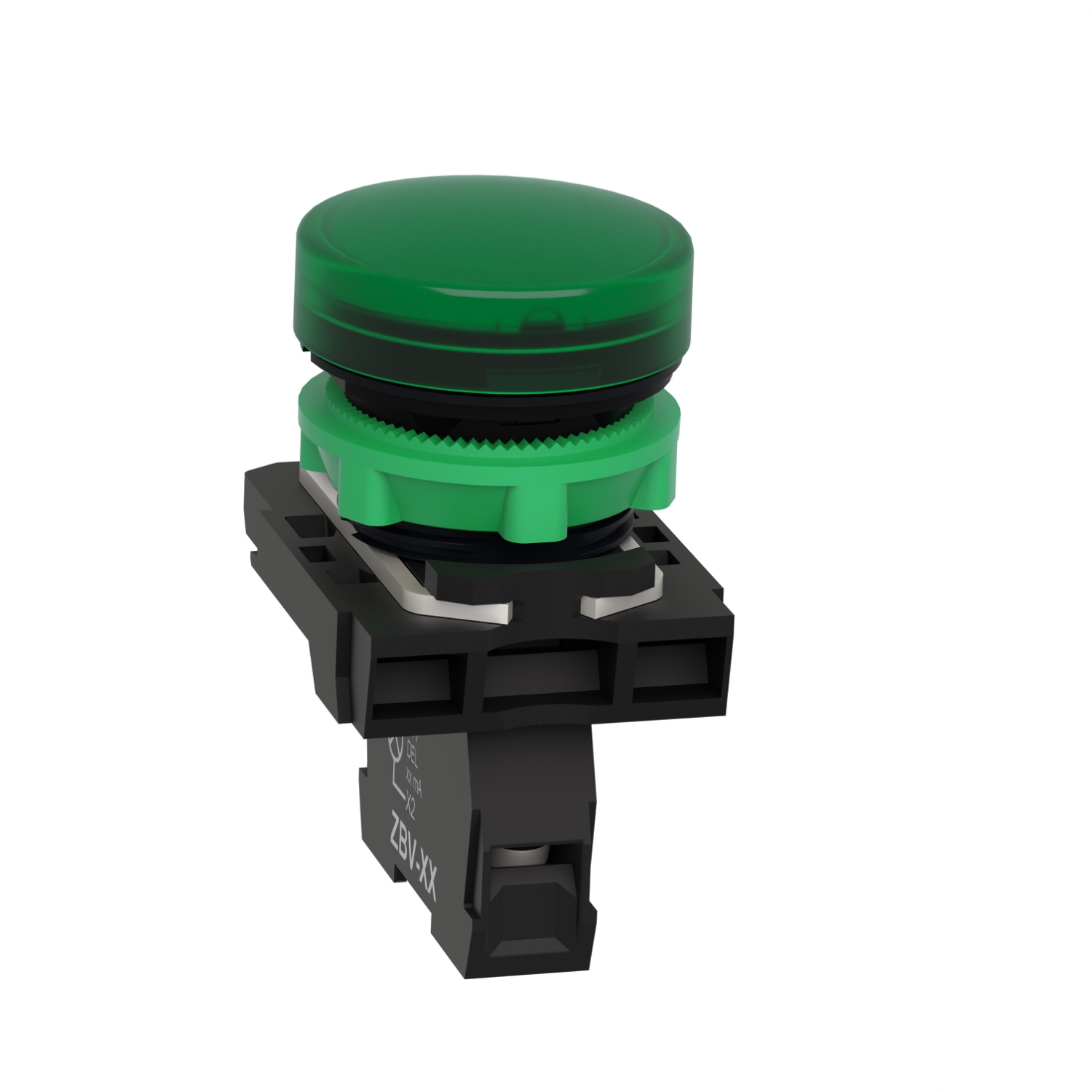 xb5avb3 Schneider Electric, Harmony, Panel Mount Green LED Pilot Light, 22 mm Cutout, IP67, IP69K, IP66, Round