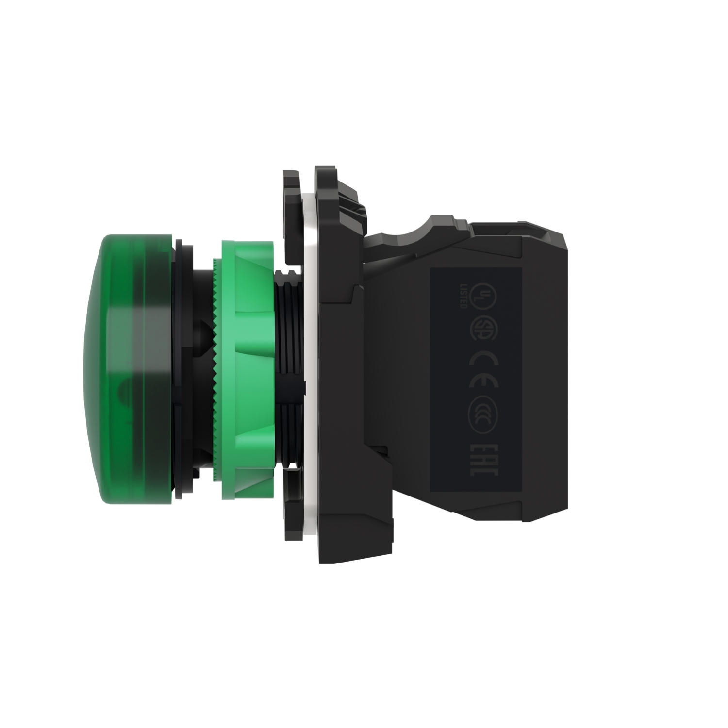 xb5avb3 Schneider Electric, Harmony, Panel Mount Green LED Pilot Light, 22 mm Cutout, IP67, IP69K, IP66, Round