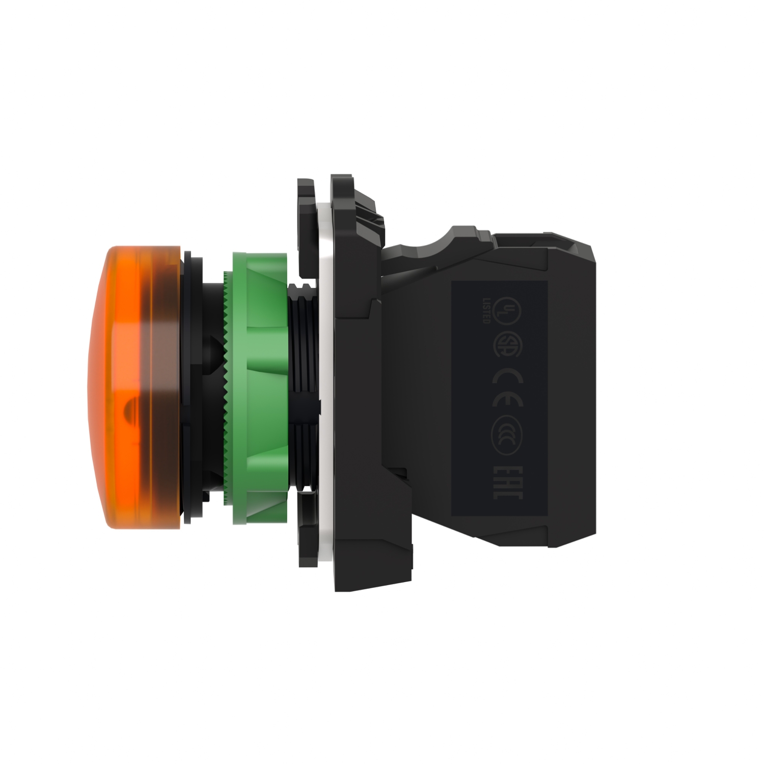 xb5avb5 Schneider Electric, Harmony, Panel Mount Orange LED Pilot Light, 22 mm Cutout, IP66, IP67, Round