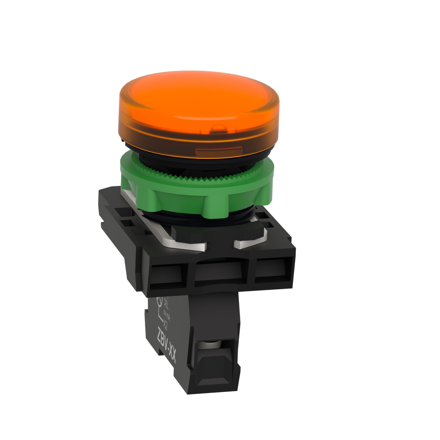 xb5avb5 Schneider Electric, Harmony, Panel Mount Orange LED Pilot Light, 22 mm Cutout, IP66, IP67, Round