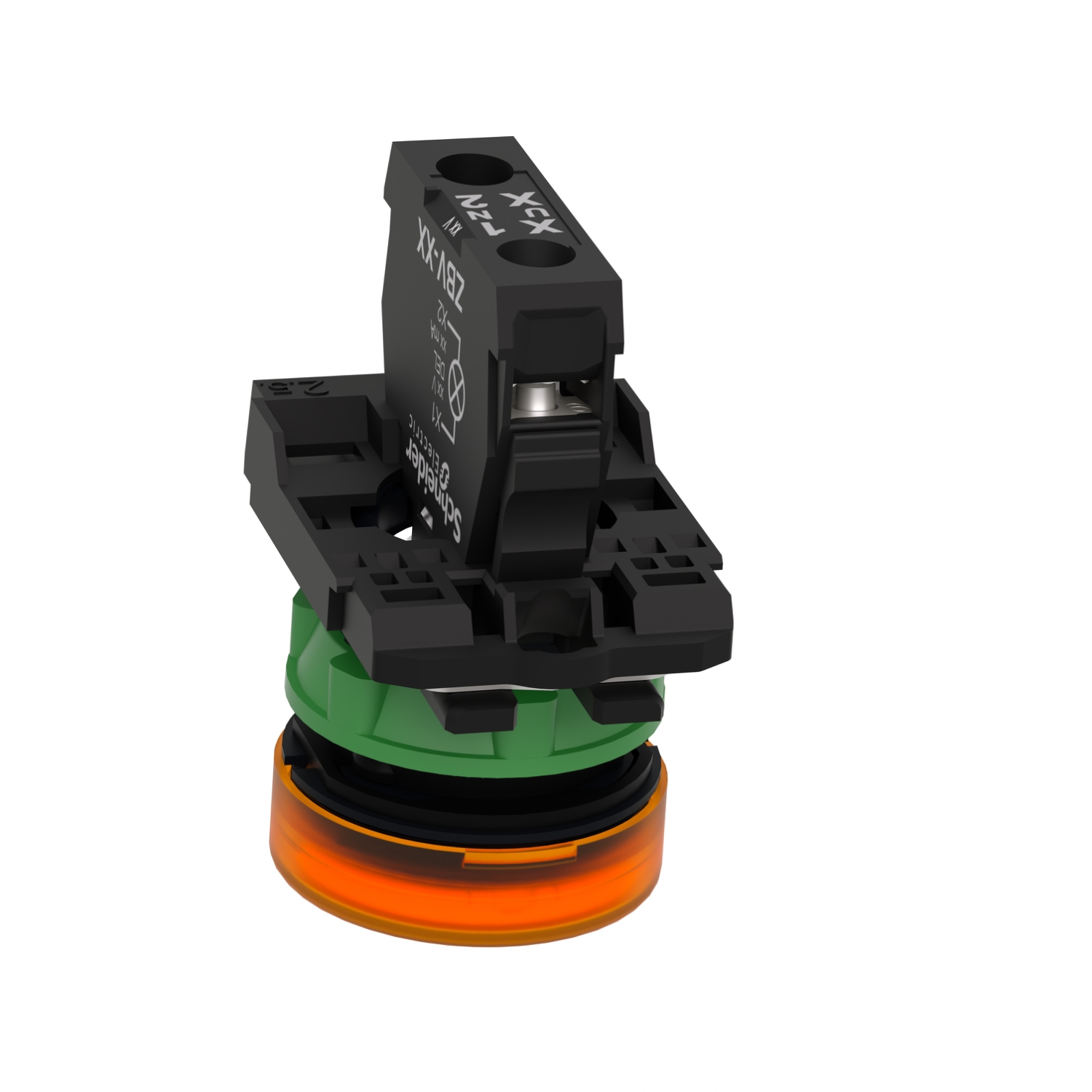 xb5avb5 Schneider Electric, Harmony, Panel Mount Orange LED Pilot Light, 22 mm Cutout, IP66, IP67, Round