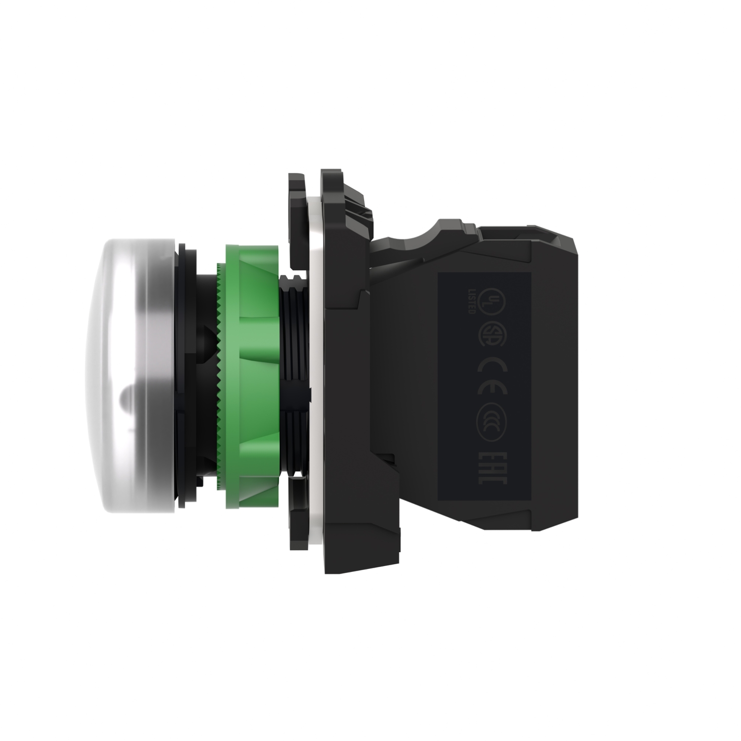 xb5avm1 Schneider Electric, Harmony, Panel Mount White LED Pilot Light, 22 mm Cutout, IP67, IP66, Round