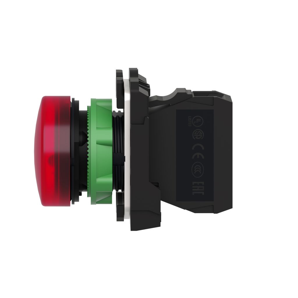xb5avm4 Schneider Electric, Harmony, Panel Mount Red LED Pilot Light, 22 mm Cutout, IP67, IP66, Round