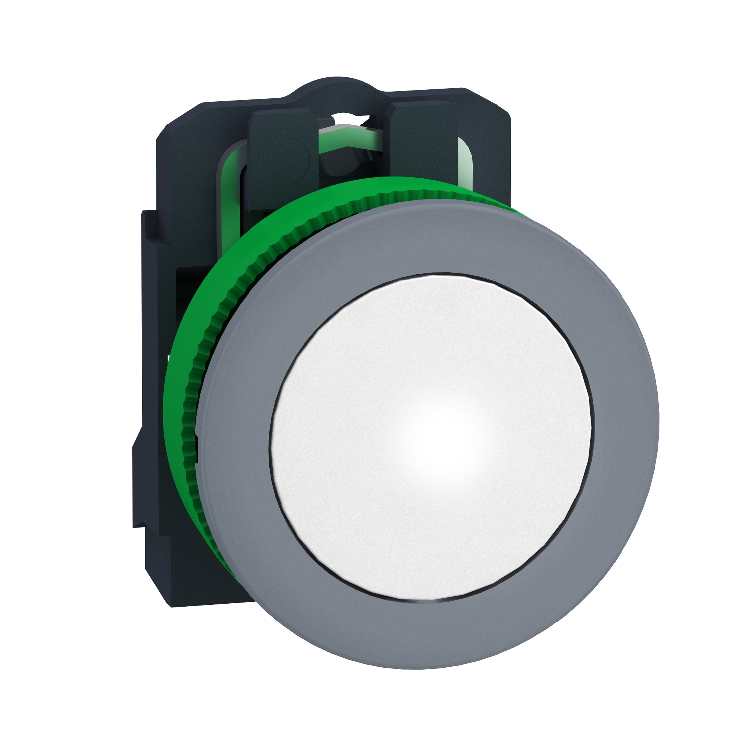 xb5fvm1c0 Schneider Electric, Harmony, Flush White LED Pilot Light, 30.5 mm Cutout, IP67, IP66, Round