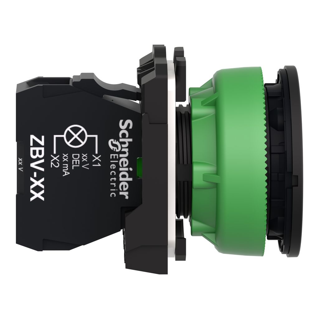 xb5fvm5 Schneider Electric, XB5, Flush Orange LED Pilot Light, 30 mm Cutout, IP67, IP69, IP66, Round, 264V ac