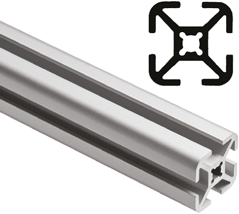 FlexLink Silver Aluminium Strut Profile 22 x 22 mm 5.6 mm Groove, 2000 mm Length,  Series XD
