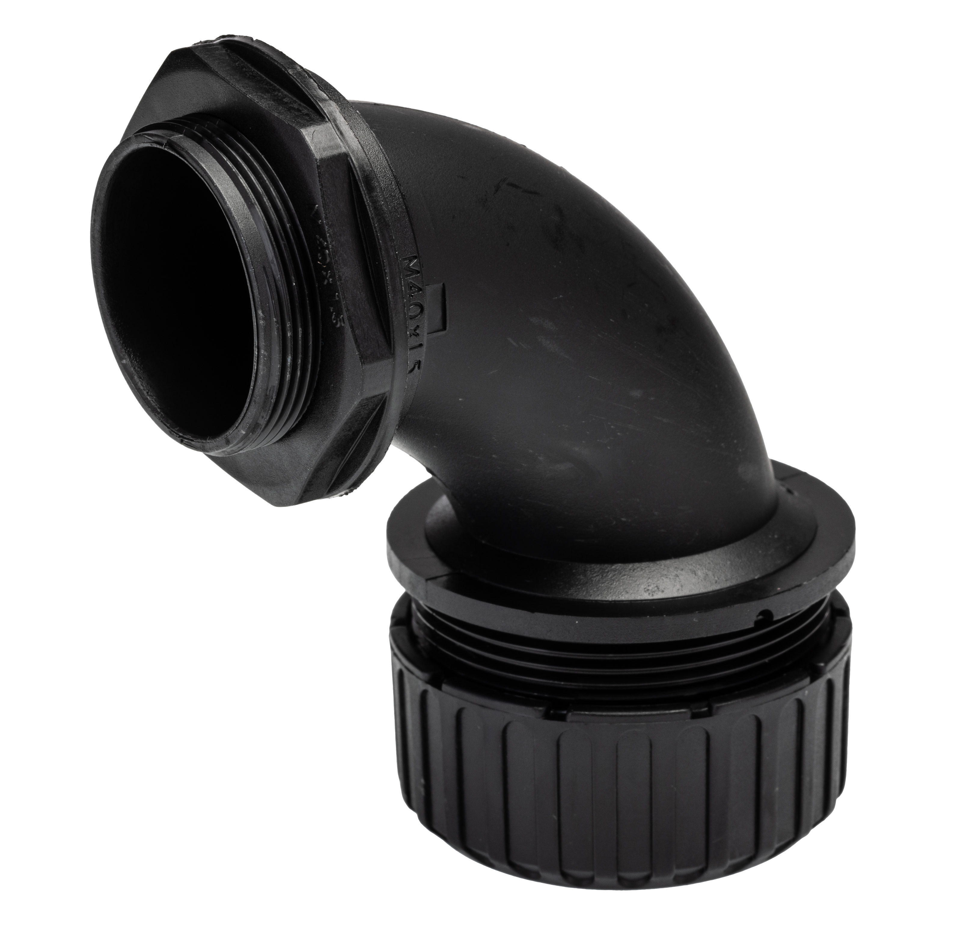 Adaptaflex Conduit Fine Spark, Conduit Fitting, 40 mm Nominal Size, M40, Polyamide 66, Black IP65 rating
