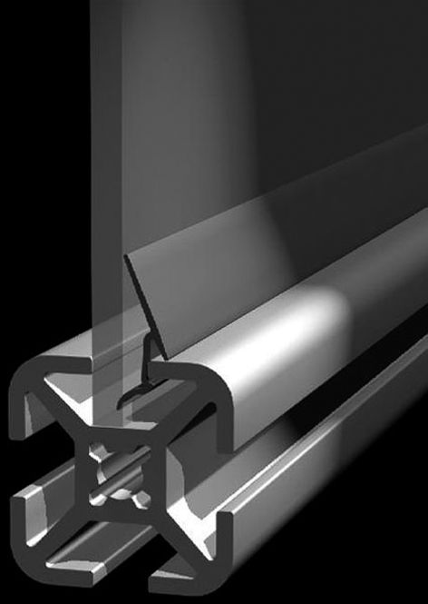 FlexLink Grey Plastic Rim Strip, 7.2 mm Groove Size, 3 m Length