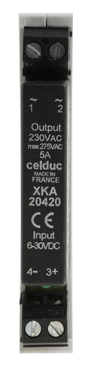 Celduc XK Solid State Interface Relay, Control:30V DIN Rail Screw