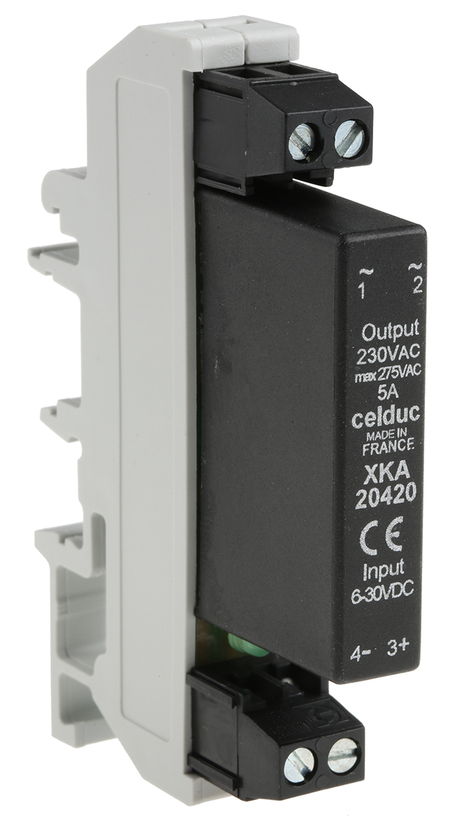 xka20420 Celduc XK Solid State Interface Relay, Control:30V DIN Rail Screw