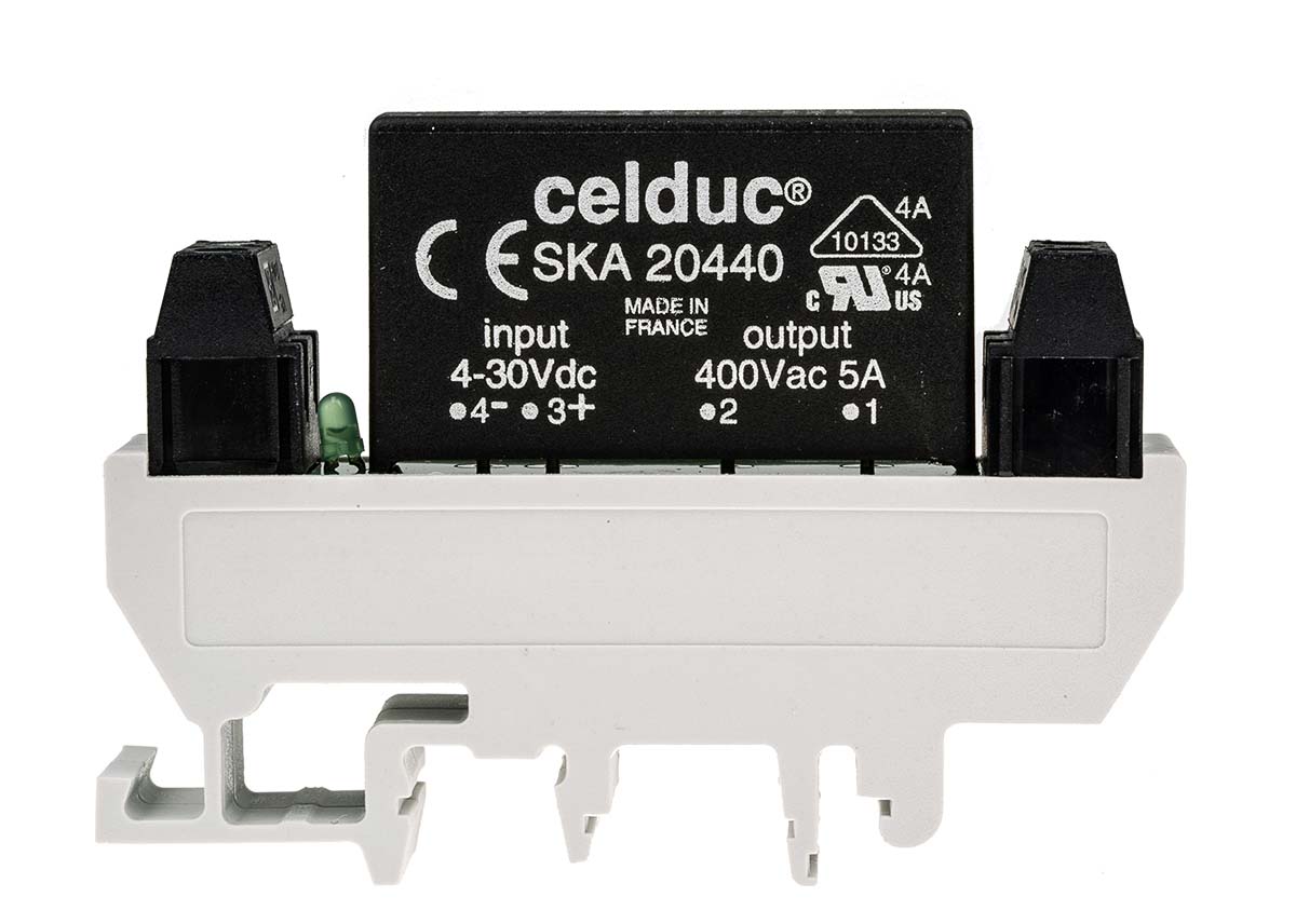 Celduc XK Solid State Interface Relay, Control:240V ac/dc DIN Rail Screw