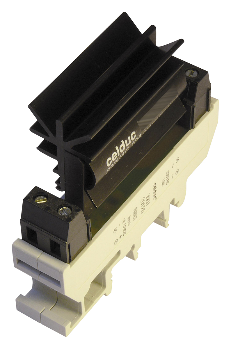 Celduc Solid State Relay, 10 A Load, DIN Rail Mount, 280 V ac Load, 32V Control