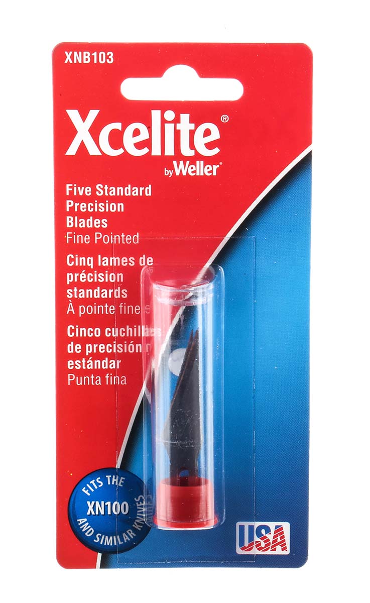 xnb103 Weller Xcelite Steel Fine Point Diagonal Safety Knife Blade, 5 per Package