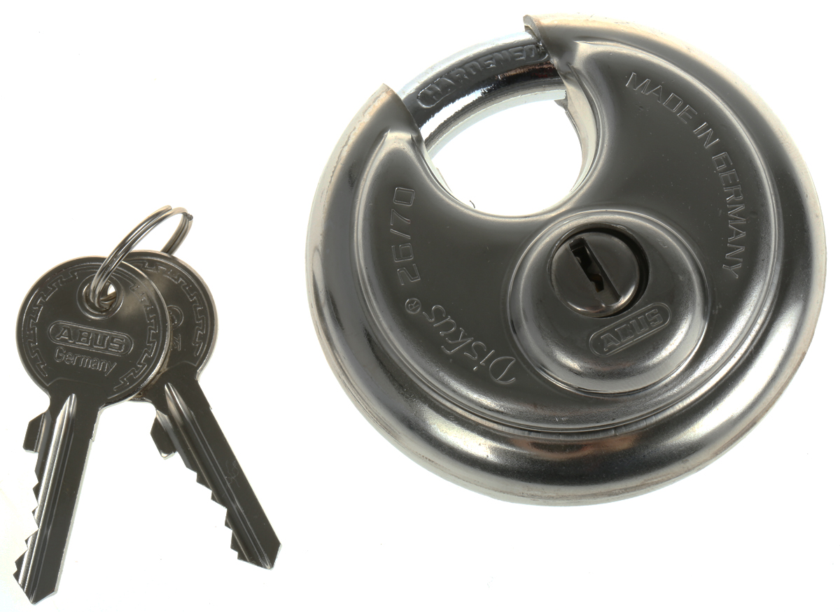 ABUS Keyed Steel Heavy Duty Padlock Weatherproof, 10 mm Shackle, 71 mm Body