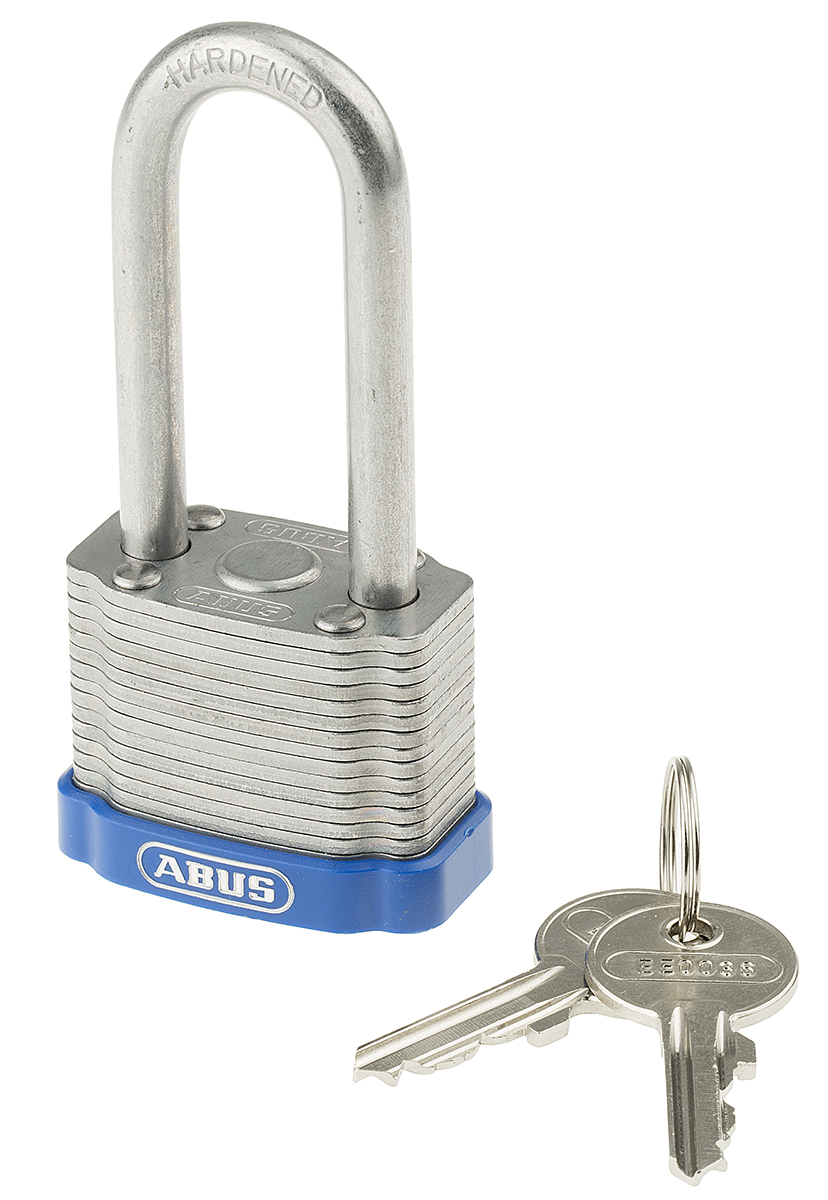ABUS Key Steel Padlock Weatherproof Keyed Alike, 6.7 mm Shackle, 44 mm Body