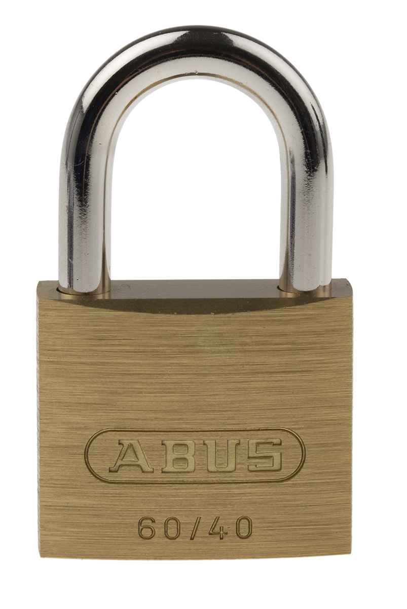 xr0060-40 ABUS Keyed Steel, Brass Padlock Weatherproof, 6 mm Shackle, 60 mm Body