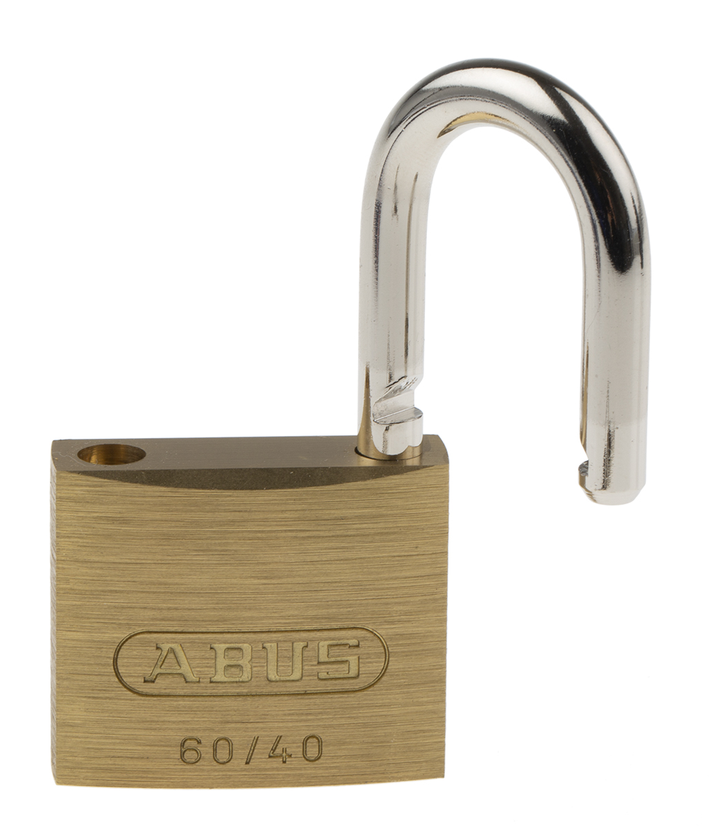xr0060-40 ABUS Keyed Steel, Brass Padlock Weatherproof, 6 mm Shackle, 60 mm Body