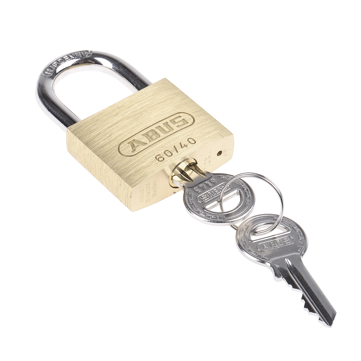 xr006040k3 ABUS Keyed Steel, Brass Padlock Weatherproof Keyed Alike, 6 mm Shackle, 6 mm Body