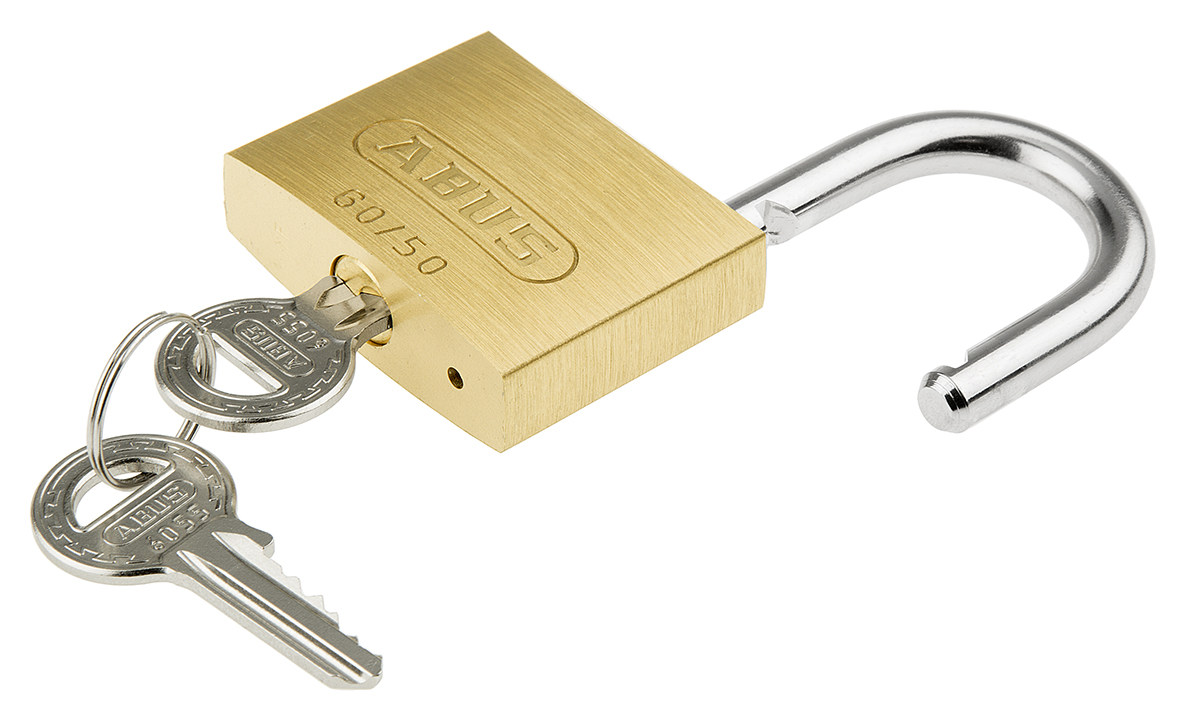 xr006050k2 ABUS Key Brass, Steel Padlock Weatherproof Keyed Alike, 8 mm Shackle, 50 mm Body
