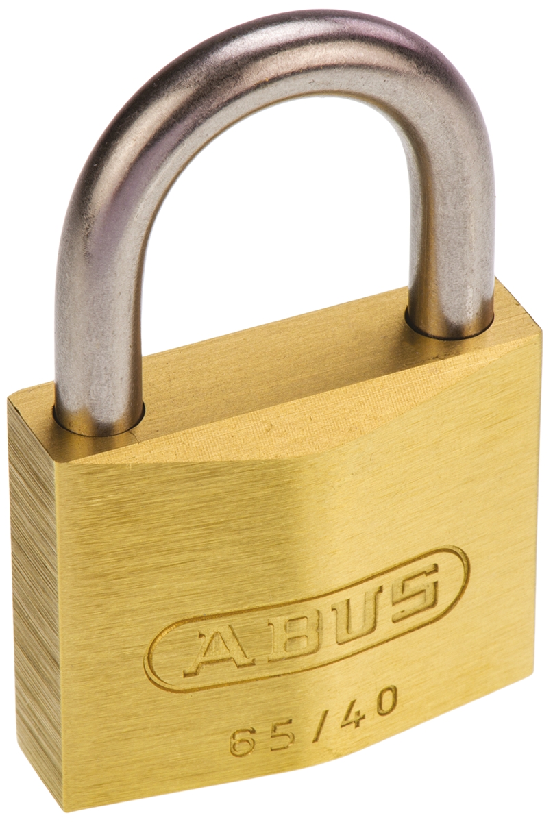 ABUS Key Stainless Steel, Brass Weatherproof Padlock Weatherproof Keyed Alike, 6.5 mm Shackle, 60 mm Body