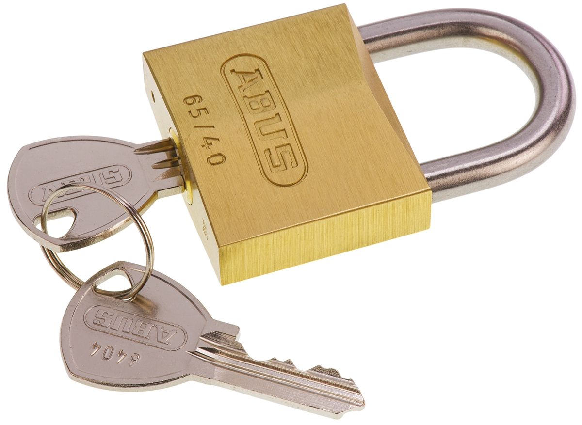 xr0065ib40ka7 ABUS Key Stainless Steel, Brass Weatherproof Padlock Weatherproof Keyed Alike, 6.5 mm Shackle, 60 mm Body
