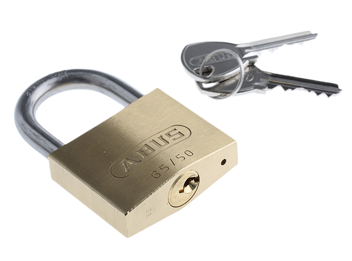 ABUS Keyed Brass Weatherproof Padlock Weatherproof, 8 mm Shackle, 4 mm Body