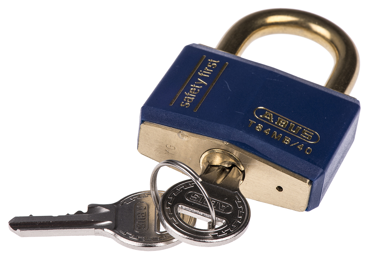 xr0084b-40 ABUS Keyed Brass Safety Padlock Weatherproof, 6 mm Shackle, 43mm Body