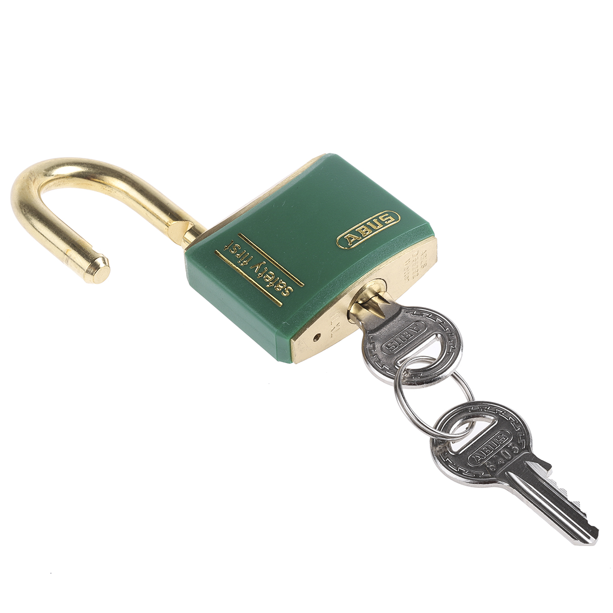 xr0084t40ka3 ABUS Keyed Brass Safety Padlock Weatherproof Keyed Alike, 6 mm Shackle, 43mm Body