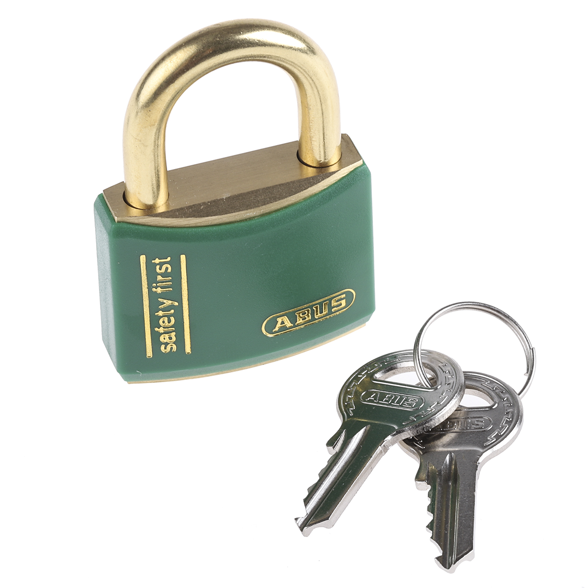xr0084t40ka3 ABUS Keyed Brass Safety Padlock Weatherproof Keyed Alike, 6 mm Shackle, 43mm Body