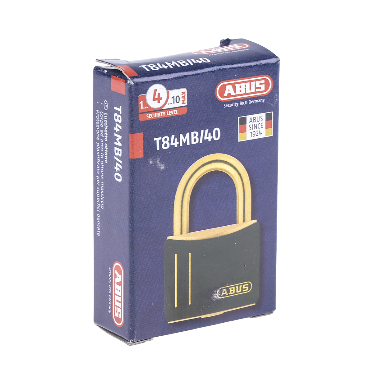 xr0084t40ka5 ABUS Keyed Brass Safety Padlock Weatherproof Keyed Alike, 6.5 mm Shackle, 43mm Body