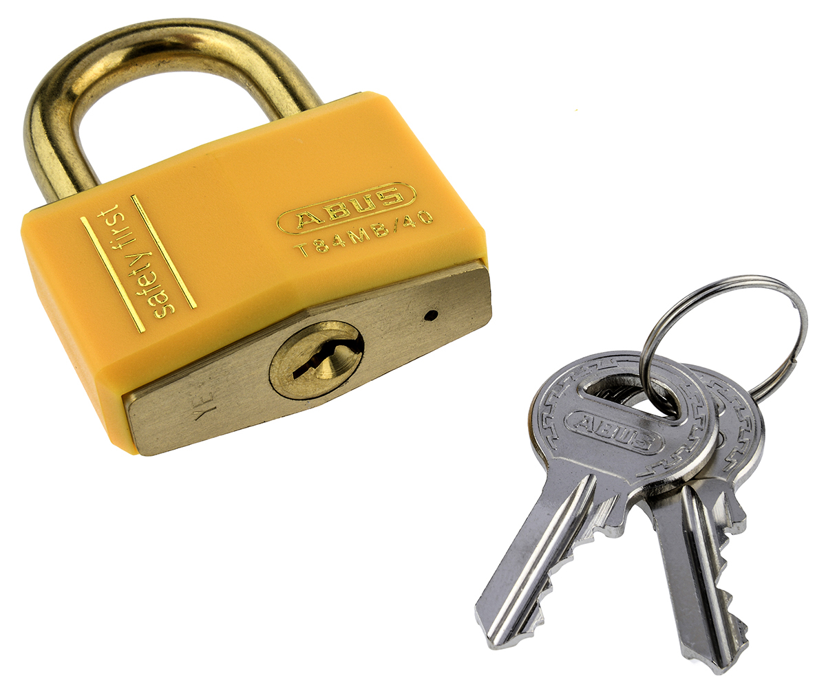 xr0084y-40 ABUS Keyed Brass Safety Padlock Weatherproof, 6 mm Shackle, 43mm Body