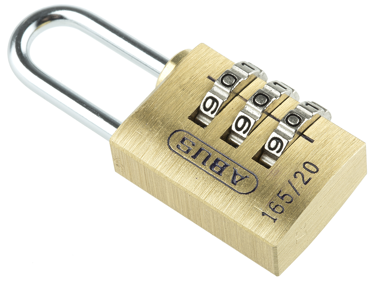 ABUS Combination Padlock Steel, Brass Combination Padlock Weatherproof, 3 mm Shackle, 20 mm Body