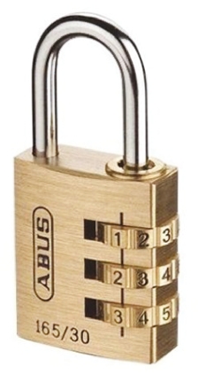 ABUS Combination Padlock Steel, Brass Combination Padlock Weatherproof, 5 mm Shackle, 30 mm Body
