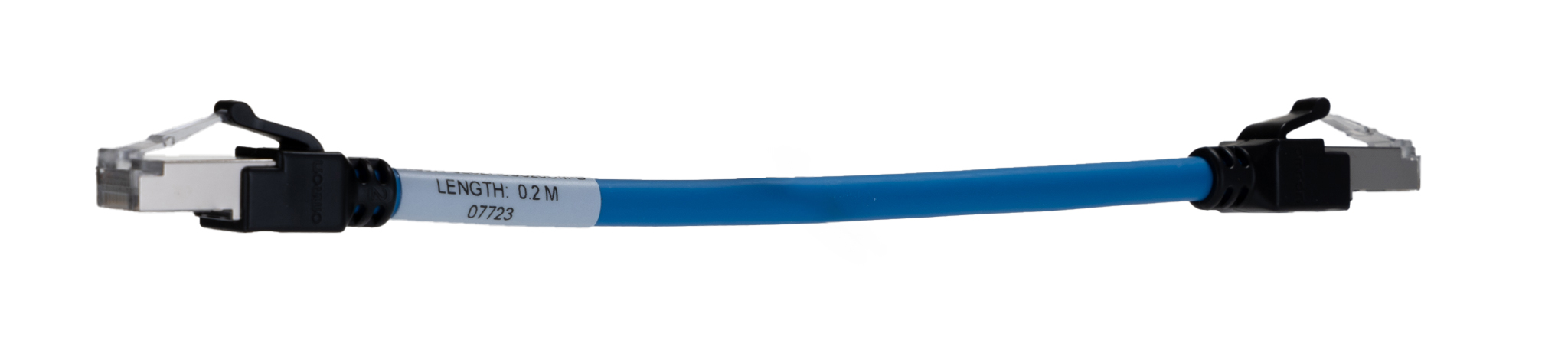 Omron XS6W, 200 mm Cat6a Ethernet Cable, Blue, Shielded 8 Screened Low Smoke Zero Halogen Sheath