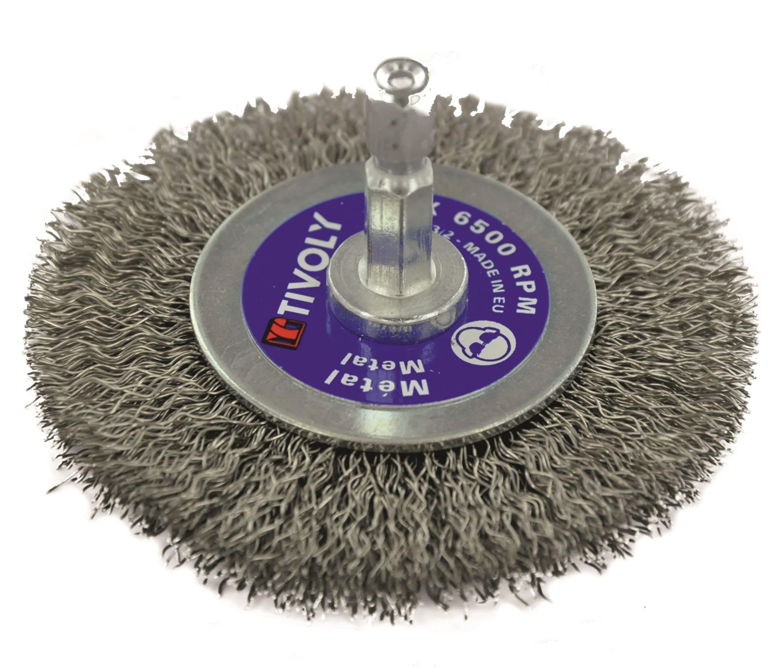 Tivoly Steel Stepped Steel Wire, Corrugated, Circular Abrasive Brush, 60 mm Diameter