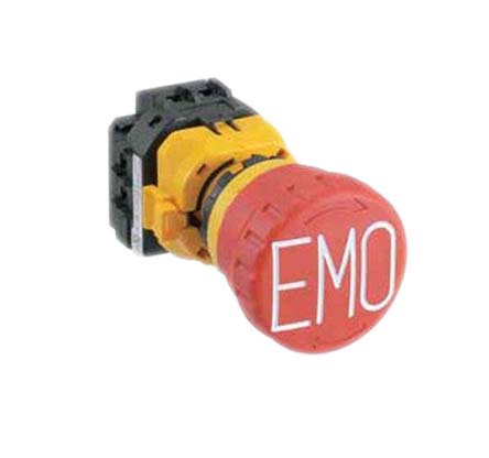 Idec XW Series Twist Release Emergency Stop Push Button, Panel Mount, 22 mm Cutout, 2 NC, IP65, IP20